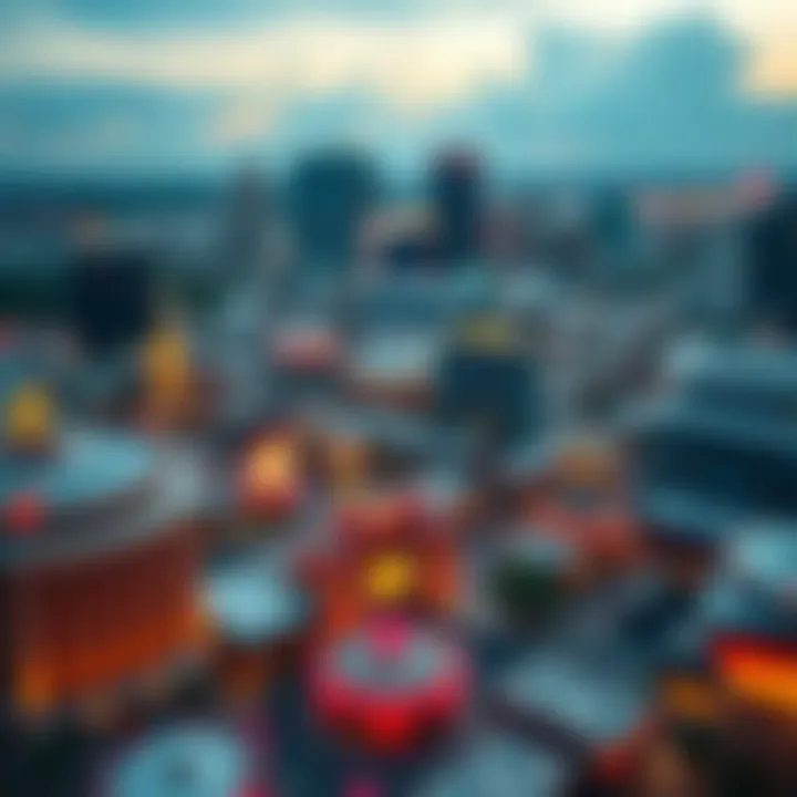 Aerial Perspective of Casino Locations in Richmond Aerial view of Richmond showcasing casino locations