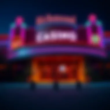 Illuminated Entrance of Richmond Casino Vibrant casino exterior at night in Richmond