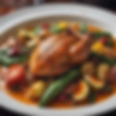 Artfully Presented Gourmet Dish Exquisite plate of gourmet cuisine