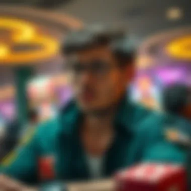 An illustration showing a player contemplating their gaming choices