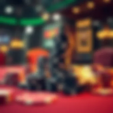 High-Stakes Poker Environment Illustration of poker chips stacked for a high-stakes game