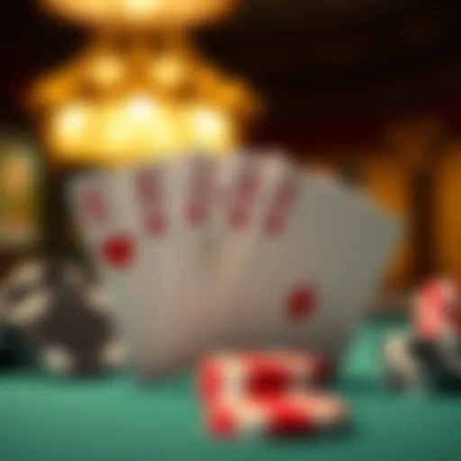 A visual representation of a royal flush in Texas Hold'em