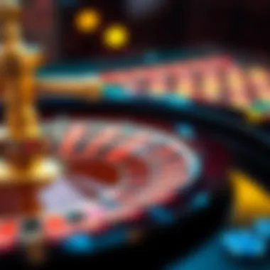 Close-up of a roulette wheel with vibrant colors