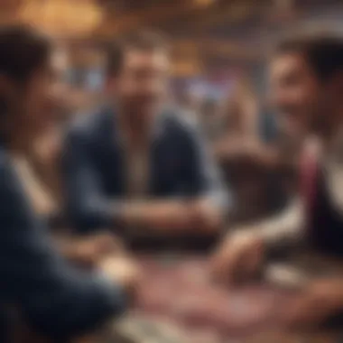 A group of excited patrons enjoying their time at a gaming table