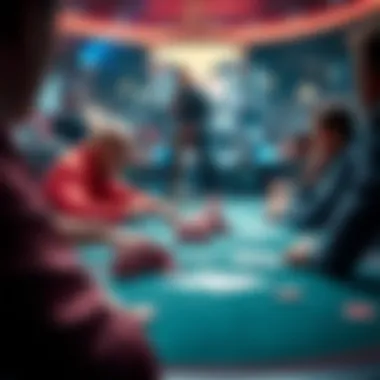 A digitally composed image illustrating legal considerations in online gaming