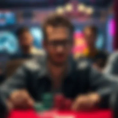 A visual representation of the psychological aspects of poker gameplay