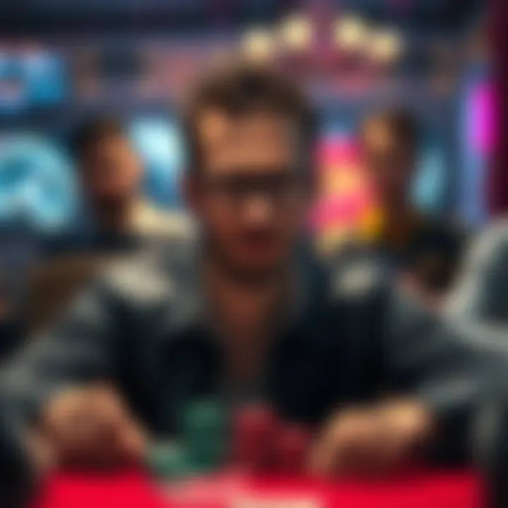 A visual representation of the psychological aspects of poker gameplay