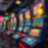 An advanced slot machine with a vibrant display showcasing its features