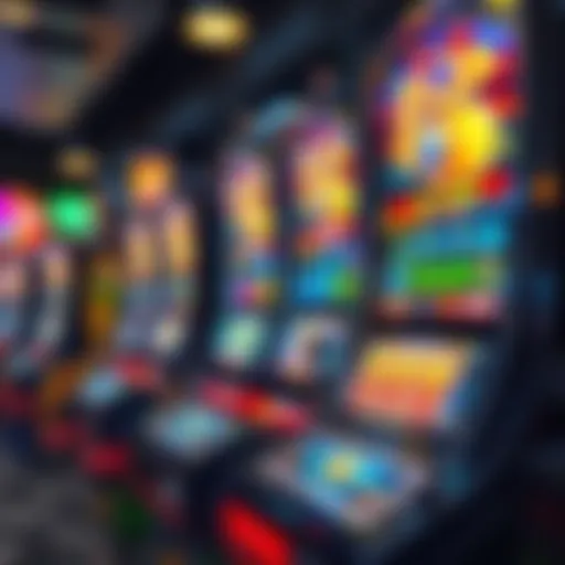 An advanced slot machine with a vibrant display showcasing its features