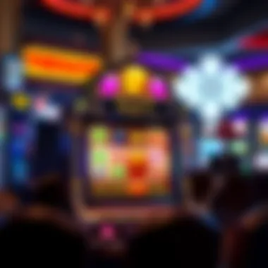 Thematic Slot Machine Design A colorful thematic slot machine attracting players in a casino