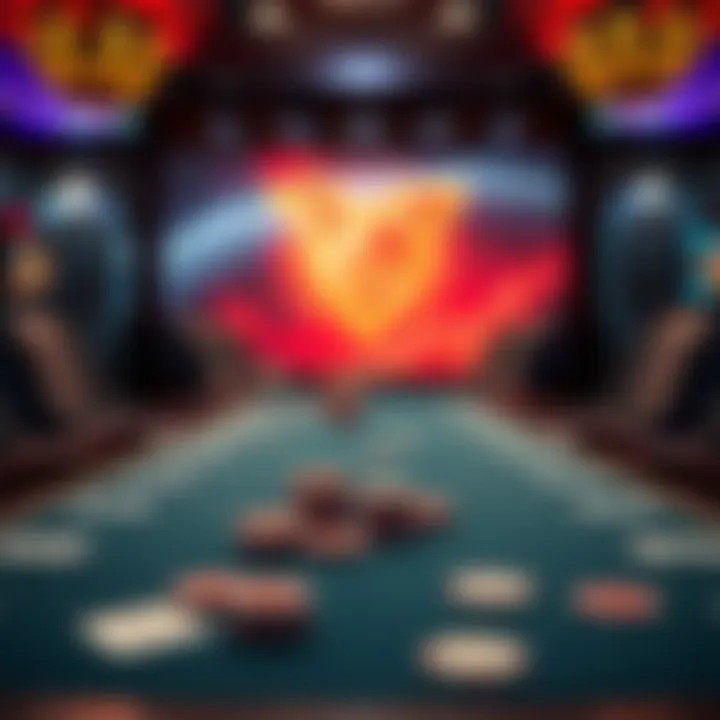 A poker table set up with cards and chips representing strategic gameplay.