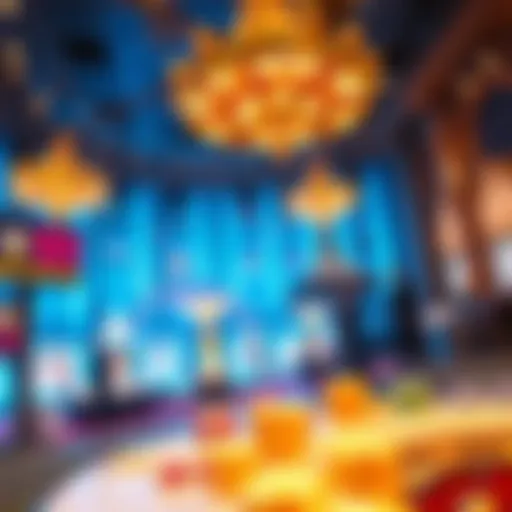 Digital landscape showcasing online commerce and casino interaction