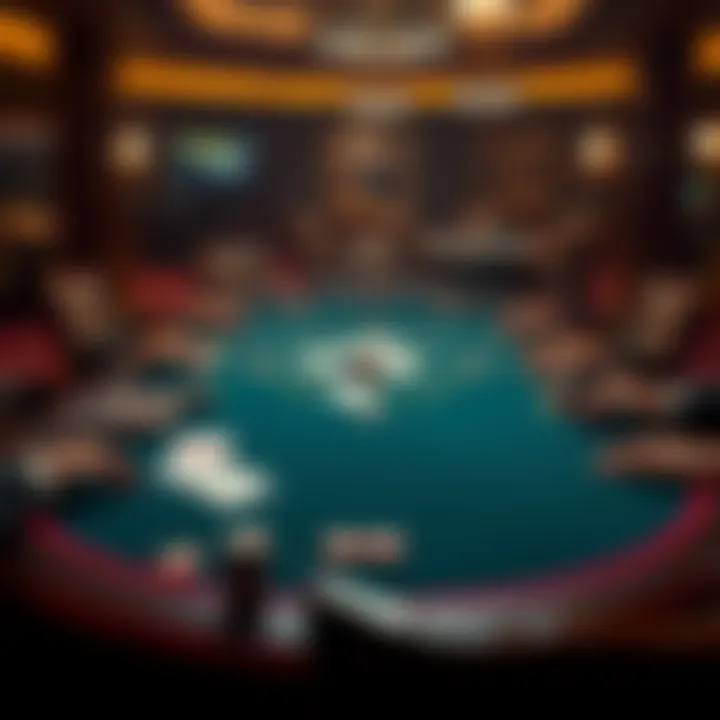 A classic poker table setup with cards and chips