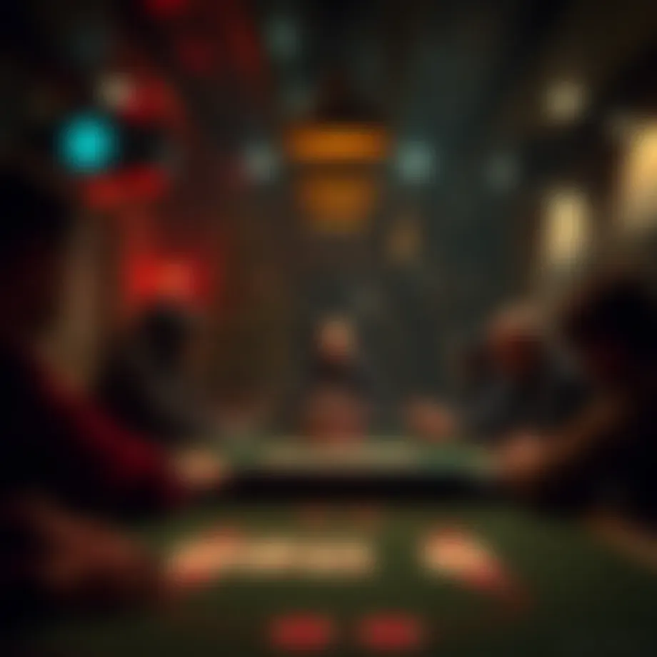 Atmospheric underground poker setting