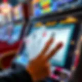A close-up view of a video poker machine displaying a winning hand