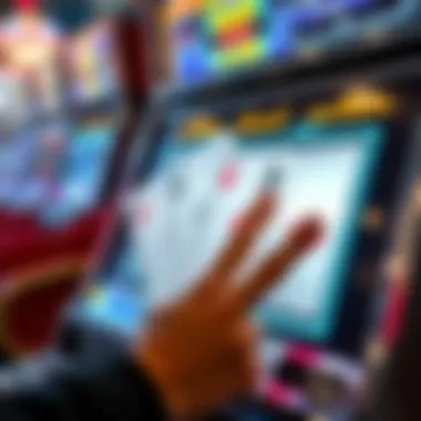 A close-up view of a video poker machine displaying a winning hand