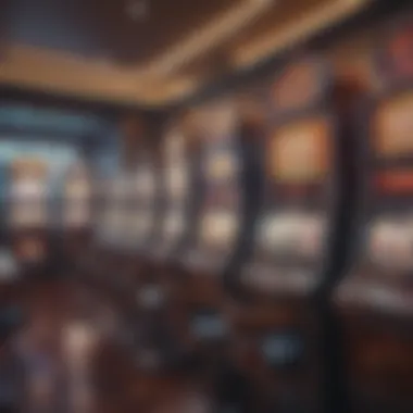 Vibrant Slot Machine Gaming Floor A vibrant gaming floor filled with slot machines