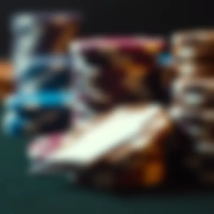 Close-up of poker chips showcasing texture and weight