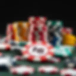 Selection of poker chips in various colors and designs
