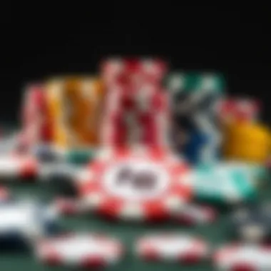 Selection of poker chips in various colors and designs