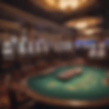 Luxurious Gaming Area in Las Vegas Luxurious gaming area showcasing slot machines and tables