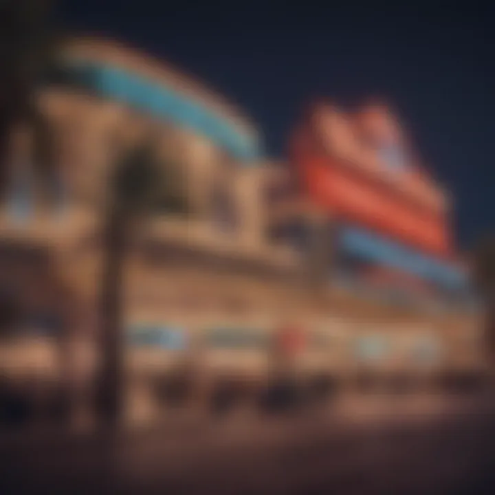 Vibrant exterior of a top Las Vegas casino at night