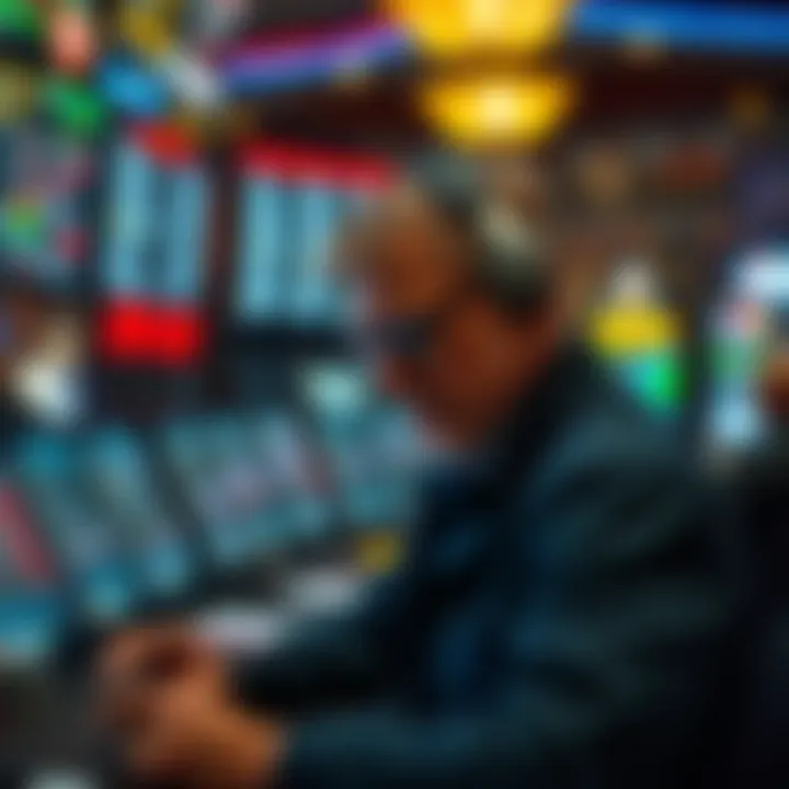 A bettor analyzing sports statistics and odds