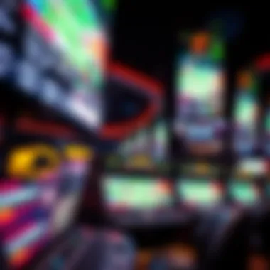 High-tech betting screens displaying live sports events