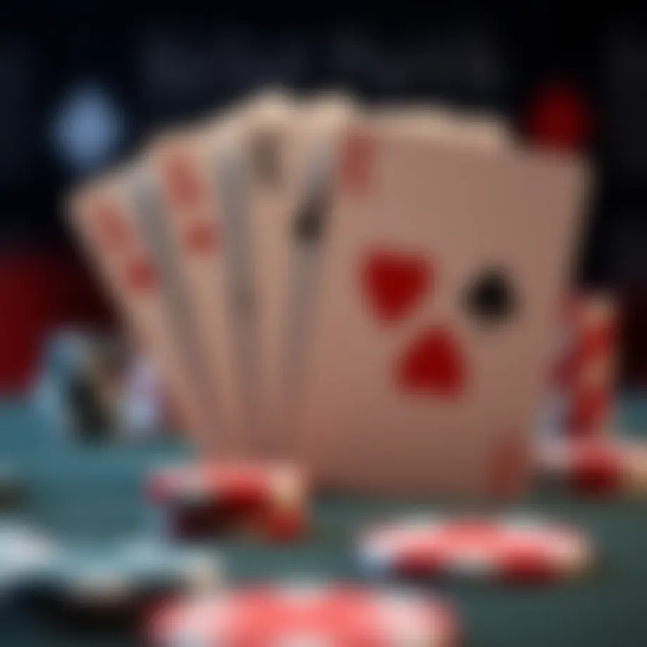 Visual representation of a flush in poker with suited cards