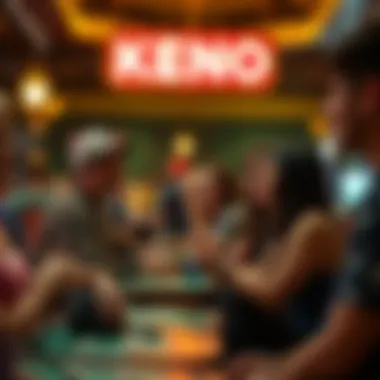 Community gathering enjoying Keno gameplay