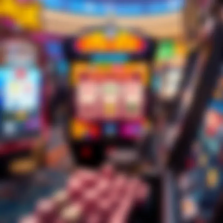 Exciting moment of a big win on a slot machine