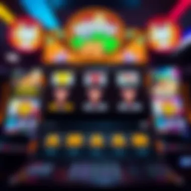 High-payout slot machine display with vibrant graphics