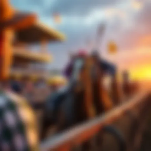 A vibrant scene capturing the excitement of the Kentucky Derby