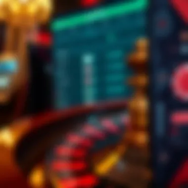 Close-up of roulette betting options on a screen