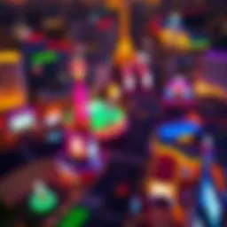 Aerial view of Las Vegas Strip showcasing vibrant casinos