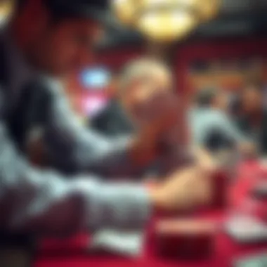 A dealer demonstrating the art of card shuffling during a WSOP event.